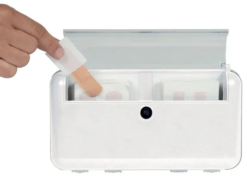 Distribuitor plasturi cu 2 rezerve pentru cabinet medical si uz casnic