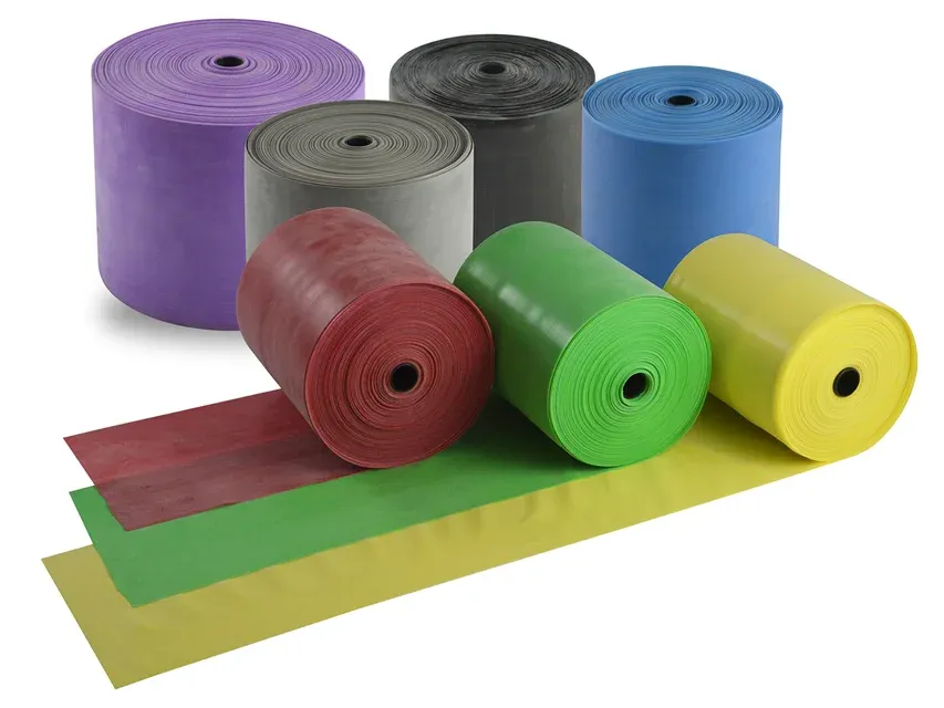 Banda exercitii fizice fara latex 45m negru rola profesionala pentru cabinet kinetoterapie